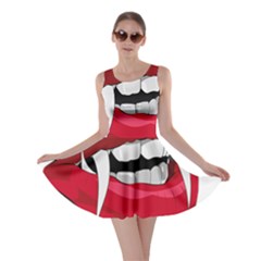 Mouth Jaw Teeth Vampire Blood Skater Dress by Simbadda