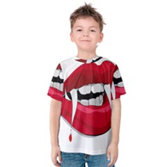 Mouth Jaw Teeth Vampire Blood Kids  Cotton Tee