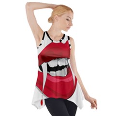 Mouth Jaw Teeth Vampire Blood Side Drop Tank Tunic