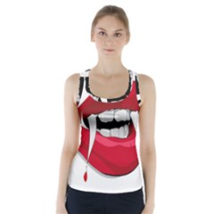 Mouth Jaw Teeth Vampire Blood Racer Back Sports Top by Simbadda