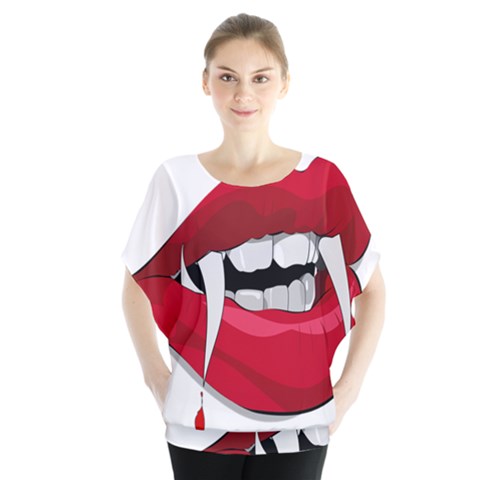 Mouth Jaw Teeth Vampire Blood Blouse by Simbadda