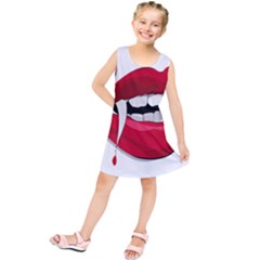 Mouth Jaw Teeth Vampire Blood Kids  Tunic Dress by Simbadda