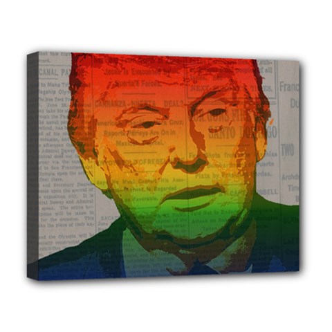 Rainbow Trump  Deluxe Canvas 20  X 16   by Valentinaart