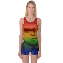 Rainbow Trump  One Piece Boyleg Swimsuit by Valentinaart