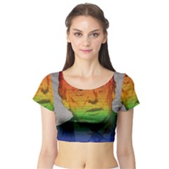 Rainbow Trump  Short Sleeve Crop Top (tight Fit) by Valentinaart