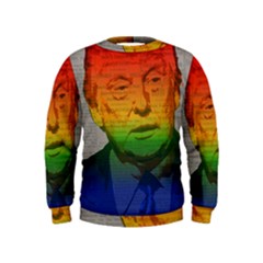 Rainbow Trump  Kids  Sweatshirt by Valentinaart