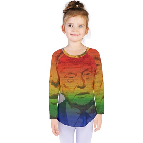 Rainbow Trump  Kids  Long Sleeve Tee by Valentinaart