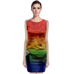 Rainbow Trump  Sleeveless Velvet Midi Dress by Valentinaart