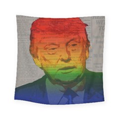 Rainbow Trump  Square Tapestry (small) by Valentinaart