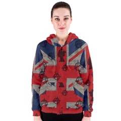 United Kingdom  Women s Zipper Hoodie by Valentinaart