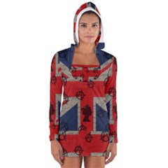 United Kingdom  Women s Long Sleeve Hooded T-shirt by Valentinaart