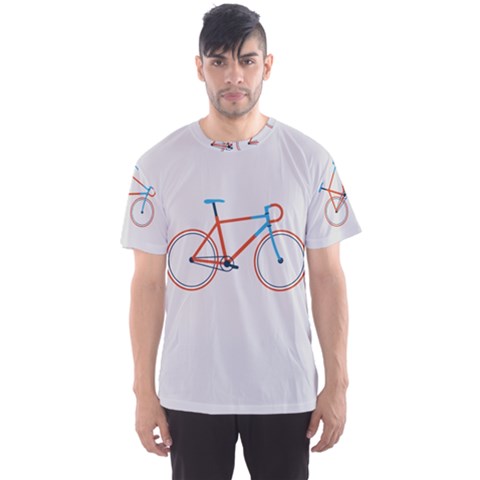 Bicycle Sports Drawing Minimalism Men s Sport Mesh Tee by Simbadda