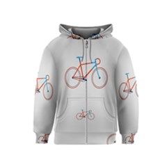 Bicycle Sports Drawing Minimalism Kids  Zipper Hoodie by Simbadda