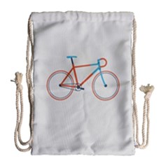 Bicycle Sports Drawing Minimalism Drawstring Bag (large) by Simbadda