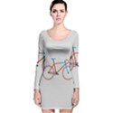 Bicycle Sports Drawing Minimalism Long Sleeve Velvet Bodycon Dress View1