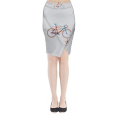 Bicycle Sports Drawing Minimalism Midi Wrap Pencil Skirt