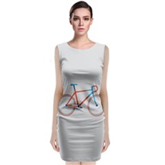 Bicycle Sports Drawing Minimalism Sleeveless Velvet Midi Dress