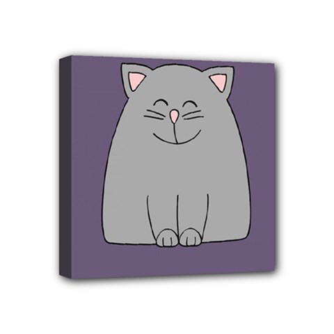 Cat Minimalism Art Vector Mini Canvas 4  X 4  by Simbadda