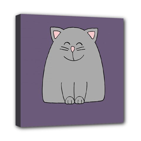 Cat Minimalism Art Vector Mini Canvas 8  X 8  by Simbadda