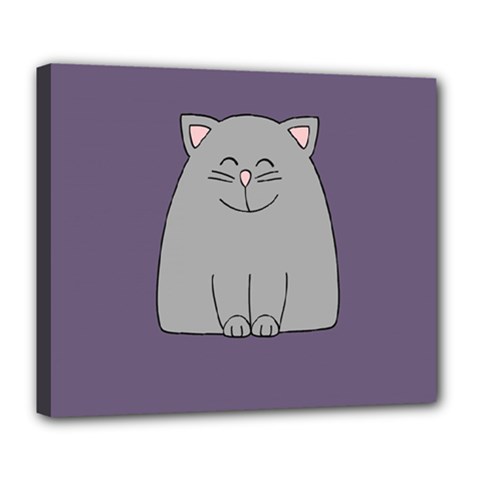 Cat Minimalism Art Vector Deluxe Canvas 24  X 20   by Simbadda