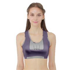 Cat Minimalism Art Vector Sports Bra With Border