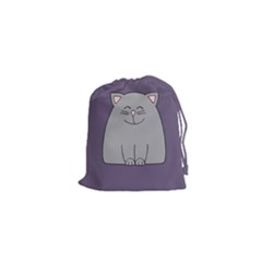 Cat Minimalism Art Vector Drawstring Pouches (xs)  by Simbadda