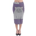 Cat Minimalism Art Vector Midi Pencil Skirt View1