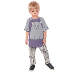 Cat Minimalism Art Vector Kids  Raglan Tee