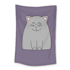 Cat Minimalism Art Vector Small Tapestry by Simbadda