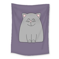 Cat Minimalism Art Vector Medium Tapestry by Simbadda