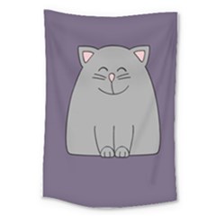 Cat Minimalism Art Vector Large Tapestry by Simbadda