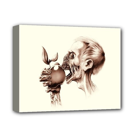 Zombie Apple Bite Minimalism Deluxe Canvas 14  X 11  by Simbadda