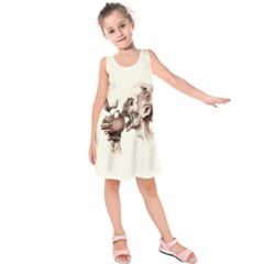 Zombie Apple Bite Minimalism Kids  Sleeveless Dress