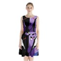 Monster Face Drawing Paint Sleeveless Chiffon Waist Tie Dress View1