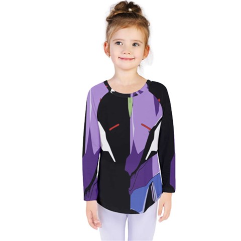 Monster Face Drawing Paint Kids  Long Sleeve Tee by Simbadda