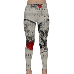 Skull And Rose  Classic Yoga Leggings by Valentinaart