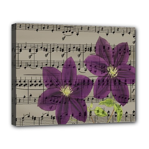 Vintage Purple Flowers Canvas 14  X 11 