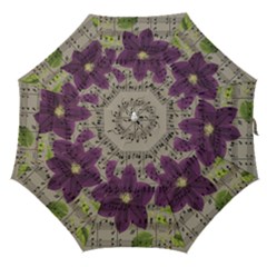 Vintage Purple Flowers Straight Umbrellas