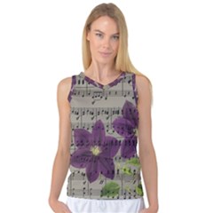 Vintage Purple Flowers Women s Basketball Tank Top by Valentinaart