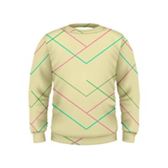 Abstract Yellow Geometric Line Pattern Kids  Sweatshirt