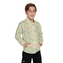 Abstract Yellow Geometric Line Pattern Wind Breaker (kids)