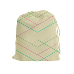 Abstract Yellow Geometric Line Pattern Drawstring Pouches (extra Large)