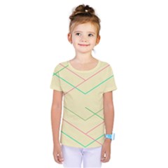 Abstract Yellow Geometric Line Pattern Kids  One Piece Tee