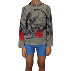 Skull And Rose  Kids  Long Sleeve Swimwear