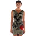 Skull and rose  Wrap Front Bodycon Dress View1