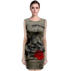 Skull And Rose  Sleeveless Velvet Midi Dress