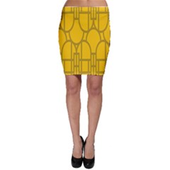 The Michigan Pattern Yellow Bodycon Skirt