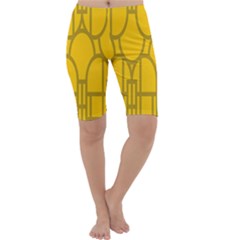 The Michigan Pattern Yellow Cropped Leggings  by Simbadda