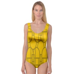 The Michigan Pattern Yellow Princess Tank Leotard 