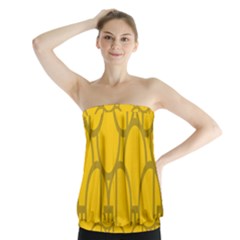 The Michigan Pattern Yellow Strapless Top